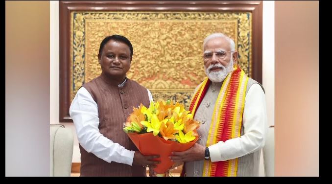ପ୍ରଧାନମନ୍ତ୍ରୀ ନରେନ୍ଦ୍ର ମୋଦୀଙ୍କୁ ସାକ୍ଷାତ କରିଛନ୍ତି ମୁଖ୍ୟମନ୍ତ୍ରୀ ମୋହନ ଚରଣ ମାଝୀ,କ୍ୟାବିନେଟ୍ ସମ୍ପ୍ରସାରଣ ଓ ଓଡ଼ିଶା ବିକାଶ ଉପରେ ହେଲା ବଡ଼ ଆଲୋଚନା ପ୍ରଧାନମନ୍ତ୍ରୀ ନରେନ୍ଦ୍ର ମୋଦୀଙ୍କୁ ସାକ୍ଷାତ କରିଛନ୍ତି ମୁଖ୍ୟମନ୍ତ୍ରୀ ମୋହନ ଚରଣ ମାଝୀ,କ୍ୟାବିନେଟ୍ ସମ୍ପ୍ରସାରଣ ଓ ଓଡ଼ିଶା ବିକାଶ ଉପରେ ହେଲା ବଡ଼ ଆଲୋଚନା